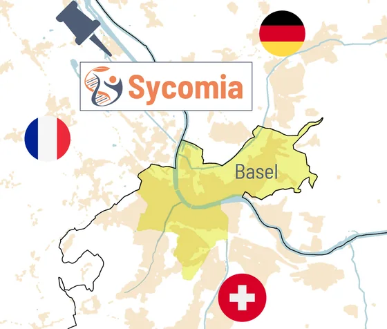 Carte : Sycomia à Rosenau, aux trois frontières entre la France, l’Allemagne et la Suisse, près de Bâle